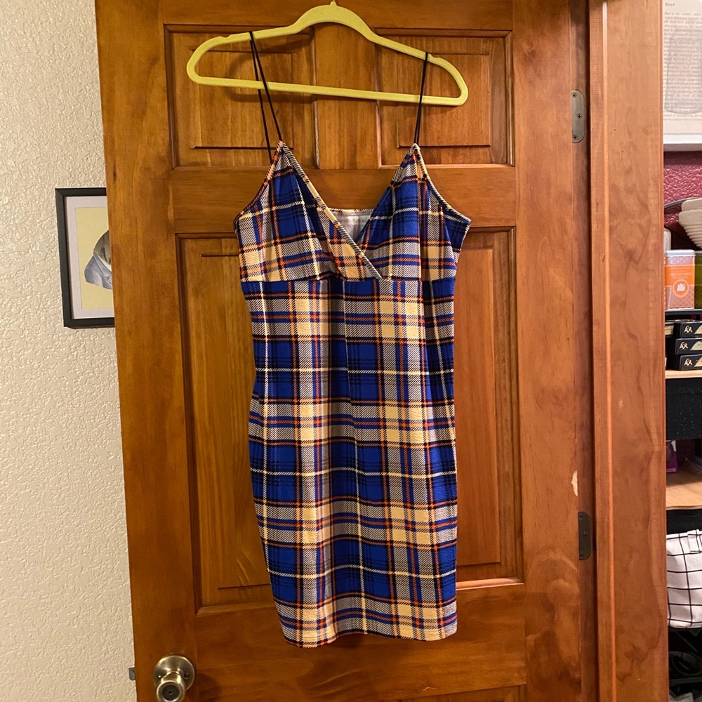 Plaid slip dress